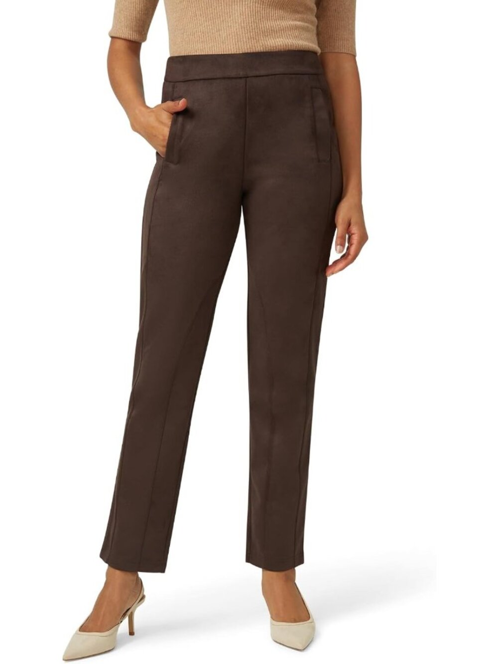 Chic Women's Suede Pull-On Pants | Stylish & Comfortable Everyday Wear